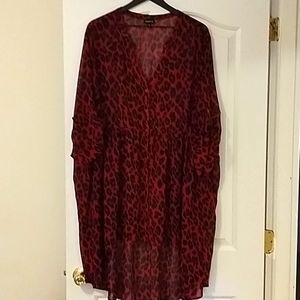 Torrid red leopard print top
